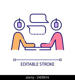 Conversational podcast format RGB color icon Stock Vector