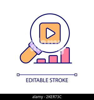 Analyzing video performance RGB color icon Stock Vector