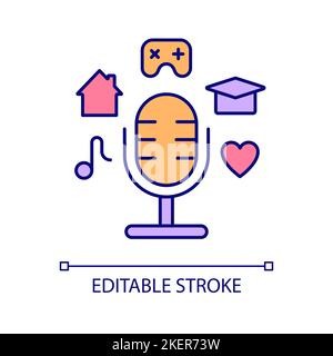 Podcast topic RGB color icon Stock Vector