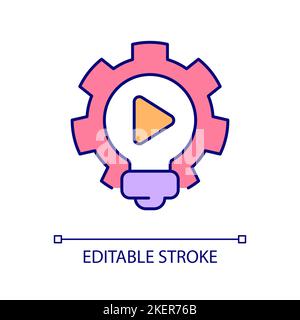 Creative video production RGB color icon Stock Vector