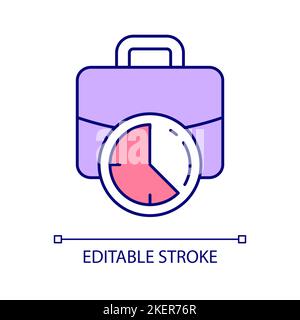 Long working hours RGB color icon Stock Vector