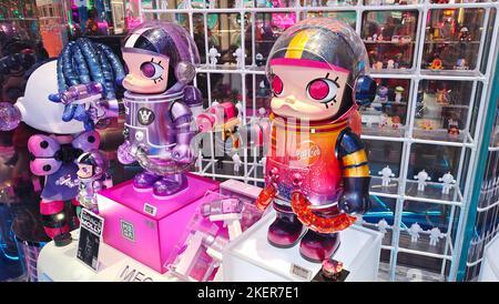 POP MART Art Toy Flagship Store with mystery boxes and sci