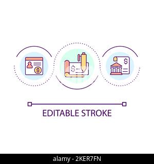 Employee payroll loop concept icon Stock Vector