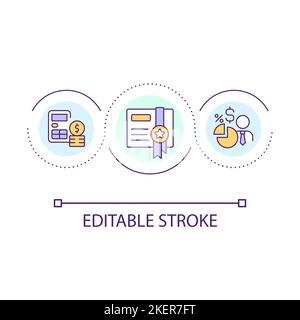 Certificated accountant assistance loop concept icon Stock Vector