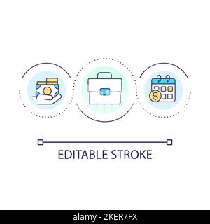 Employee wage loop concept icon Stock Vector