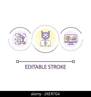 Automatization of bank operations loop concept icon Stock Vector