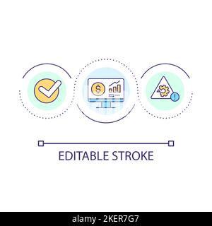 Financial analytics online loop concept icon Stock Vector
