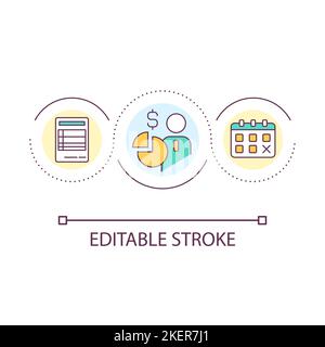 Time to pay taxes loop concept icon Stock Vector
