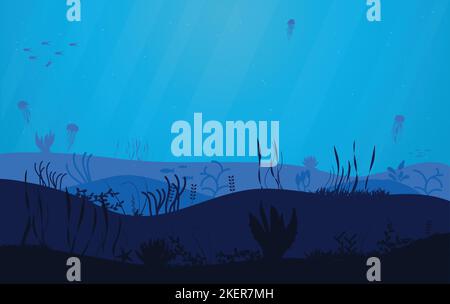 Aquatic underwater seascape Stock Vector