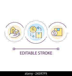 Affordable pricing loop concept icon Stock Vector