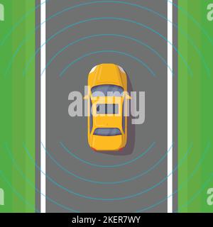 Top view of ai car Stock Vector