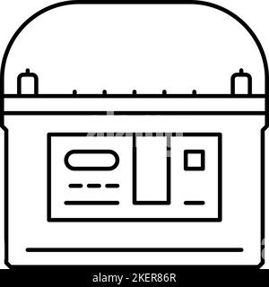 absorbent glass mat battery agm line icon vector illustration Stock Vector