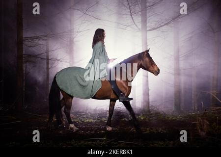 woman and Andalusian Horse Stock Photo