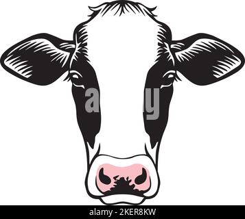 Cow Head Color Vector Illustration Stock Vector