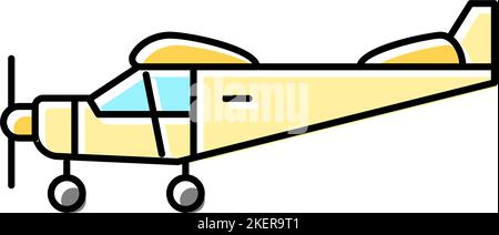 tricycle gear airplane aircraft color icon vector illustration Stock Vector