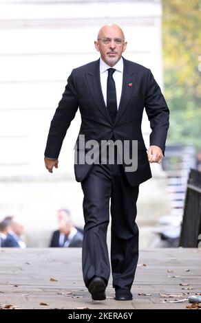 London, UK. 13th Nov, 2022. Nadhim Zahawi in Downing Street, before Remembrance Sunday at The Cenotaph on Sunday November 13, 2022. Credit: Paul Marriott/Alamy Live News Stock Photo