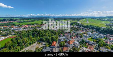 Aerial view to Kaufbeuren in Eastern Allgaeu Stock Photo