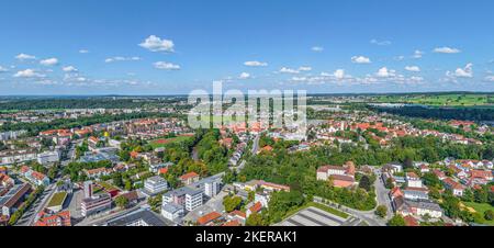 Aerial view to Kaufbeuren in Eastern Allgaeu Stock Photo