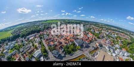 Aerial view to Kaufbeuren in Eastern Allgaeu Stock Photo