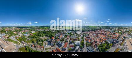 Aerial view to Kaufbeuren in Eastern Allgaeu Stock Photo