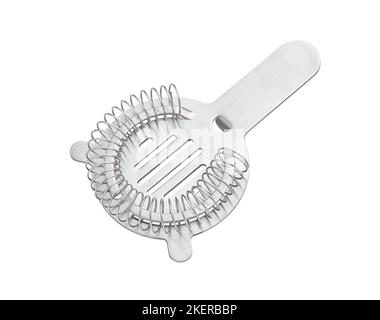 Stainless steel bar cocktail strainer, cut out, photo stacking Stock Photo