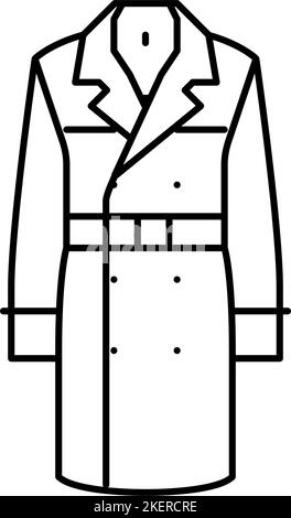 trench outerwear male line icon vector illustration Stock Vector
