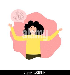 Illustration of an online conference through a computer. Four people are having a business conversation. Stock Vector