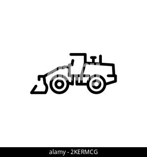 Grader olor line icon. Road construction. Pictogram for web page Stock Vector