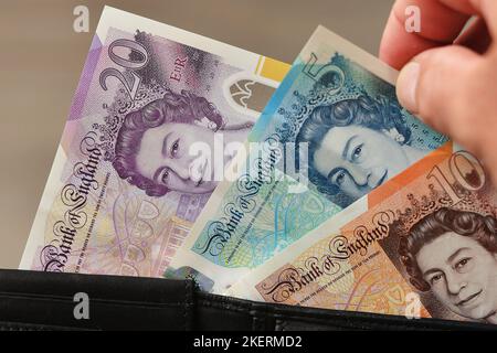 Illustration photo - The British pound, (GPB) Great Britain currency, money bills, banknote (CTK Photo/Petr Svancara) Stock Photo