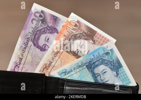 Illustration photo - The British pound, (GPB) Great Britain currency, money bills, banknote (CTK Photo/Petr Svancara) Stock Photo