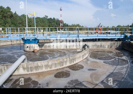 The Solid Contact Clarifier Tank type Sludge Recirculation process in Water Treatment plant Stock Photo