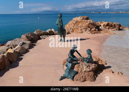 Statues and art on Cami de Ronda coast path to the east of Salou Costa Dorada Catalonia Spain Stock Photo