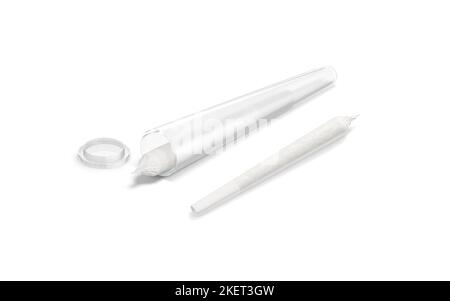 Blank White Weed Joint Tube In Glass Pack Mockup Isolated Stock Photo -  Download Image Now - iStock