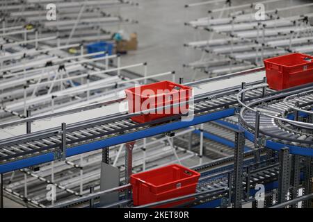 Bucharest Box Bucharest, Romania - November 7, 2022: Boxes with products on a ...