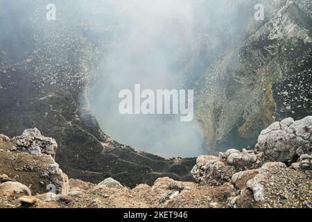 Close view of active volcano Stock Photo
