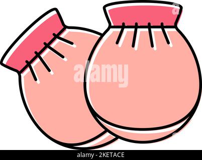 no scratch mittens baby cloth color icon vector illustration Stock Vector