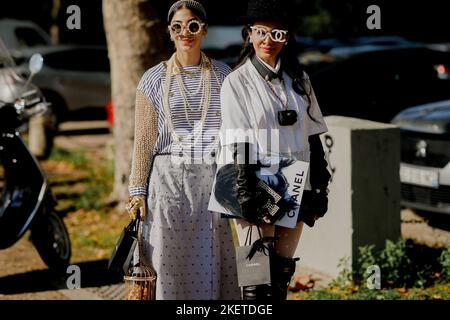 Street style, Snehal and Jyoti Babani arriving at Louis Vuitton