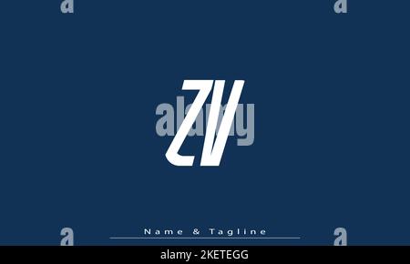 Alphabet letters Initials Monogram logo ZV , VZ Stock Vector