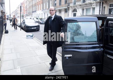 Orthodontist Dr Mike Mew, who is facing a misconduct hearing over viral 'mewing' TikTok treatments which have wracked up 1.7 billion views on TikTok, arrives at the General Dental Council, in central London. Picture date: Monday November 14, 2022. Stock Photo