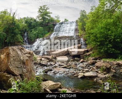 A view from the base of Albion Falls, Hamiltion, Ontario Stock Photo