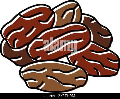dates dried fruit color icon vector illustration Stock Vector