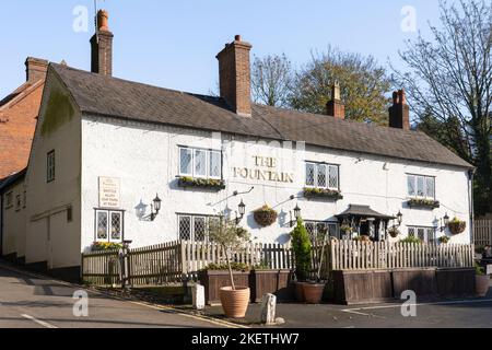 The Fountain at Clent - a traditional old-world oak beamed country pub situated in the charming Worcestershire village of Clent. England Stock Photo