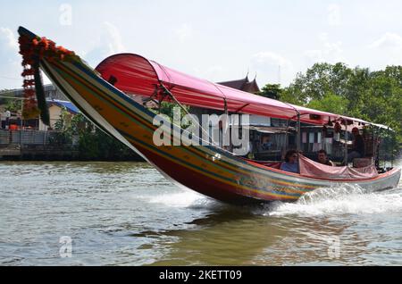 Bangkok longtail boat canal colorfull water river asian culture Stock Photo