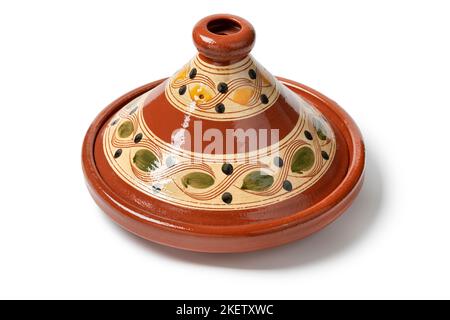 Two Ceramic Cooking Pots On White Background Stock Photo, Picture and  Royalty Free Image. Image 45074387.