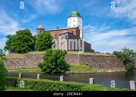 Old Vyborg Castle close-up. Leningrad Region, Russia Stock Photo