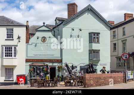 17th century The Man of Ross Inn, Wye Street, Ross-on-Wye (Rhosan ar Wy), Herefordshire, England, United Kingdom Stock Photo