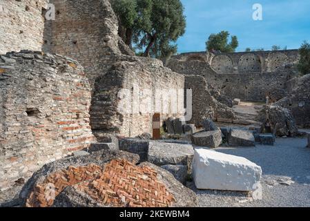 Catullus villa, view of the ruins of an old Roman building believed to ...