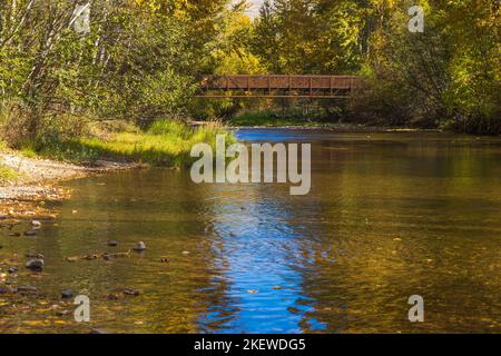 Traveler's Rest State Park, near Missoula, Montana is the only campsite in the nation confirmed to be a stop by the famous Lewis and Clark expedition. Stock Photo