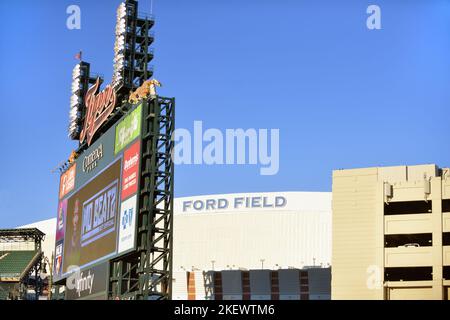 Ford Field home of the NFL Detroit Lions football team Detroit Michigan USA  Stock Photo - Alamy