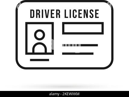 black thin line driver license icon Stock Vector